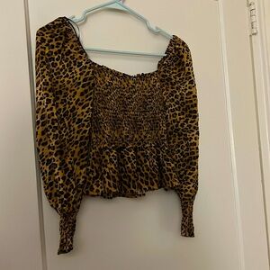 Leopard print long sleeve top size: M